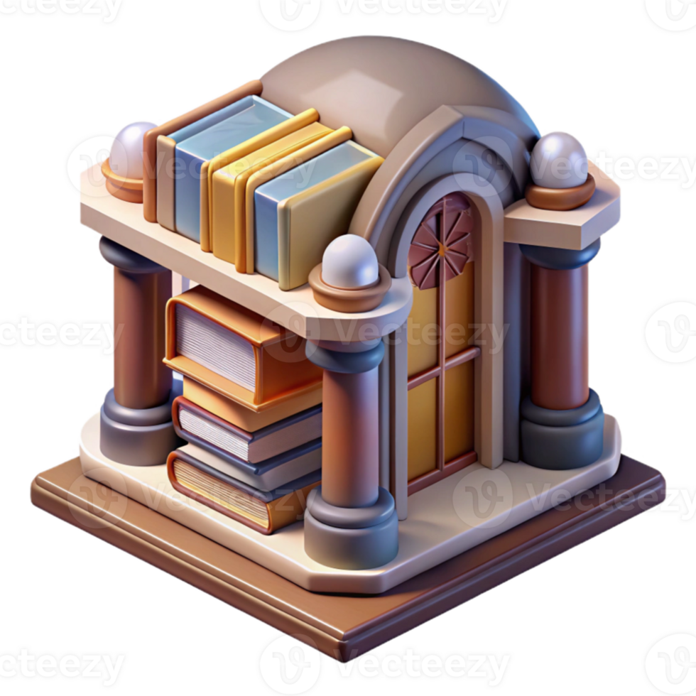 serene creative Museum Library Antique Books Transparent Background png