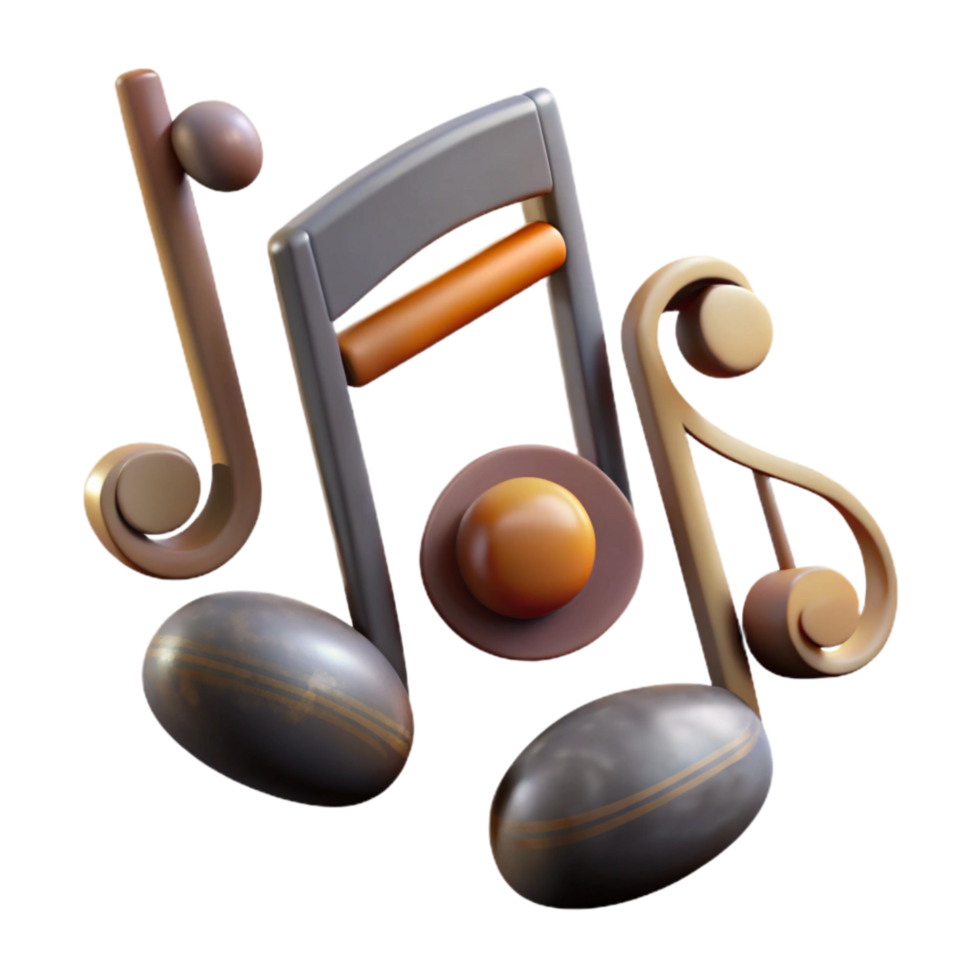 serene artistic Music Notation Symbols Rests and Notes Transparent Background authentic png