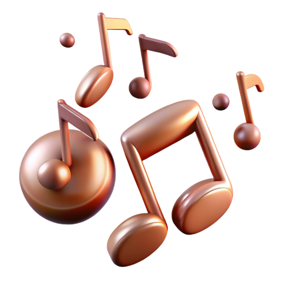 stunning creative Music Notes Floating Transparent Background premium png