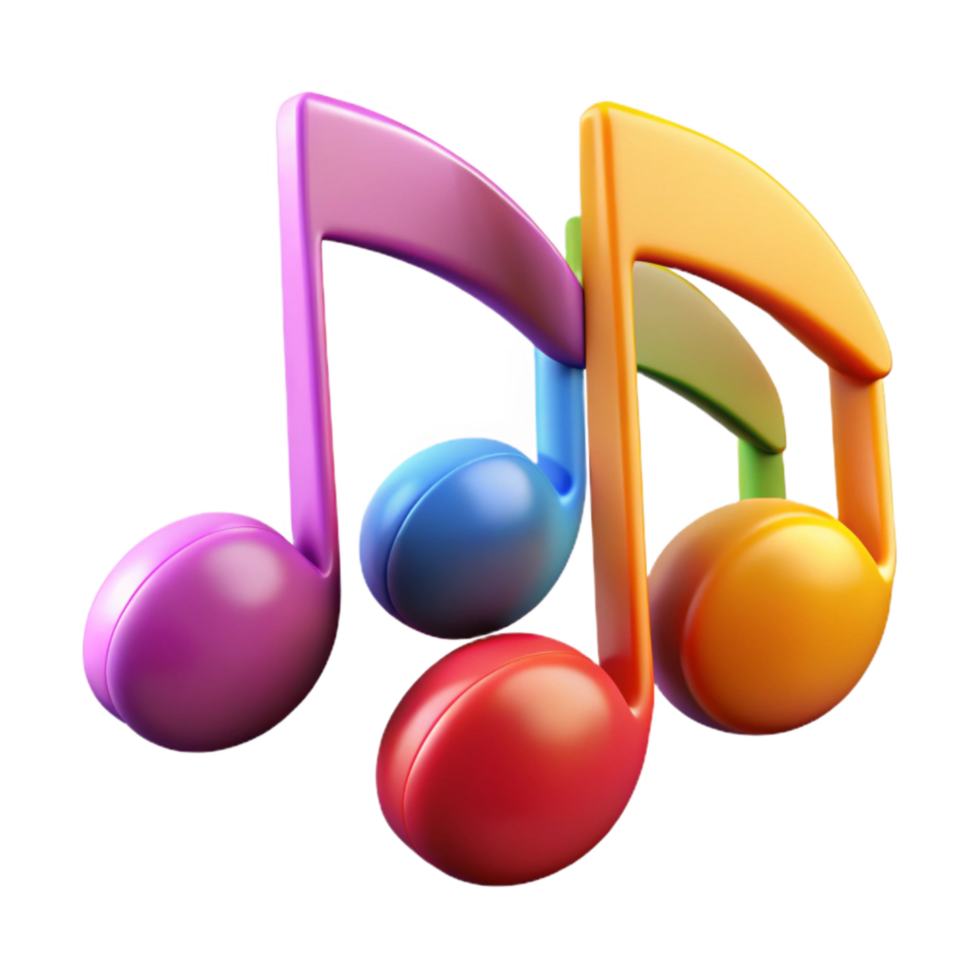 extraordinary contemporary Music Notes Colorful Transparent Background Cutout png