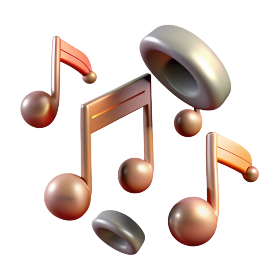 wonderful minimalist Music Notes Floating Transparent Background premium png
