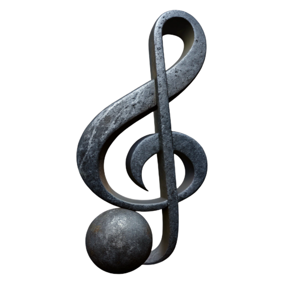 vibrant modern Music Notes Symbol Treble Clef Black Transparent Background high resolution png