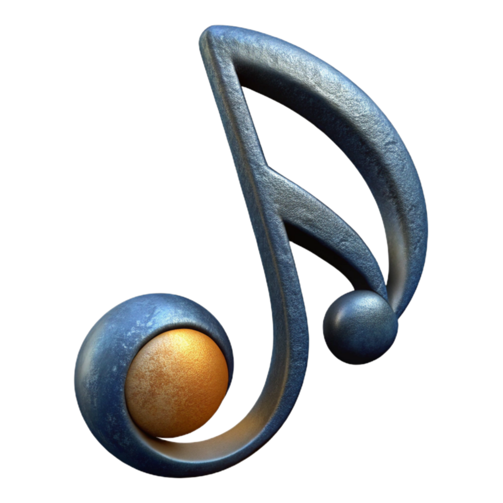 serene rustic Music Note Symbol Treble Clef Isolated Element Transparent Background exclusive png