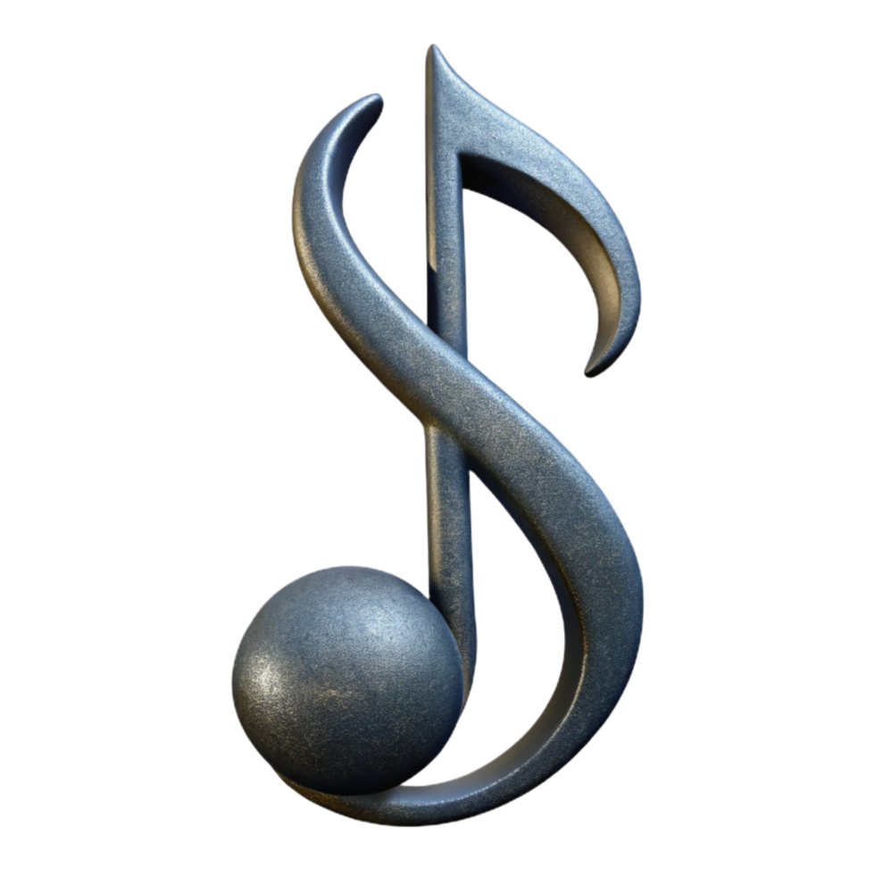 serene classic Music Note Symbol Treble Clef Isolated Element Transparent Background professional png