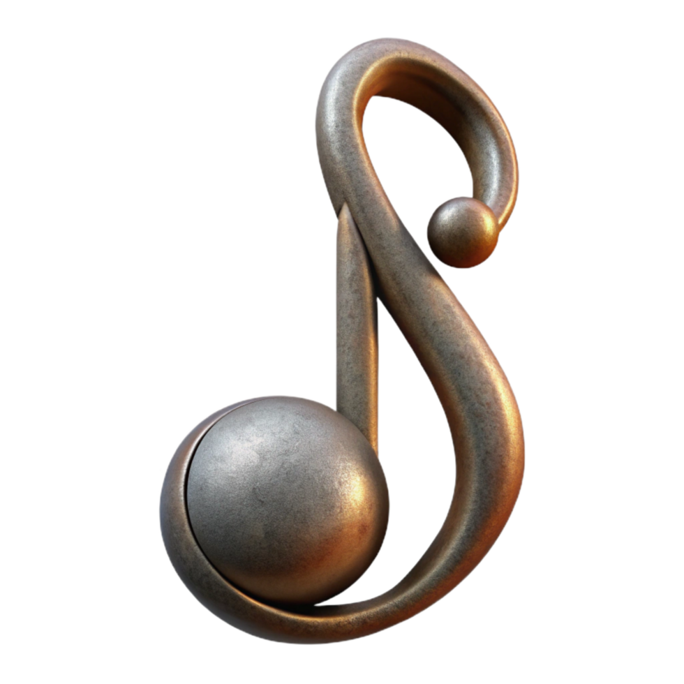 impressive minimalist Music Note Symbol Treble Clef Isolated Element Transparent Background high quality png