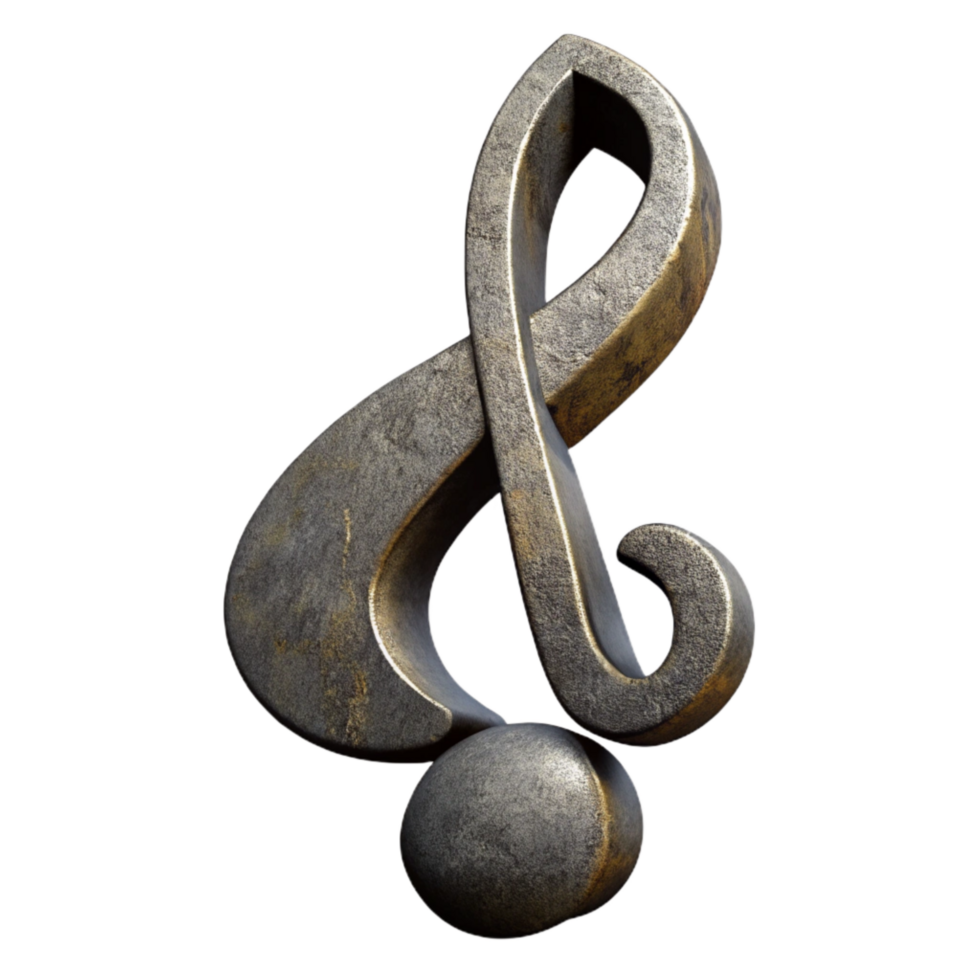 vibrant creative Music Note Symbol Treble Clef Isolated Element Transparent Background premium png