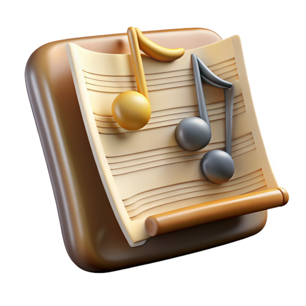 wonderful minimalist Music Score Classical Style Transparent Background exclusive png