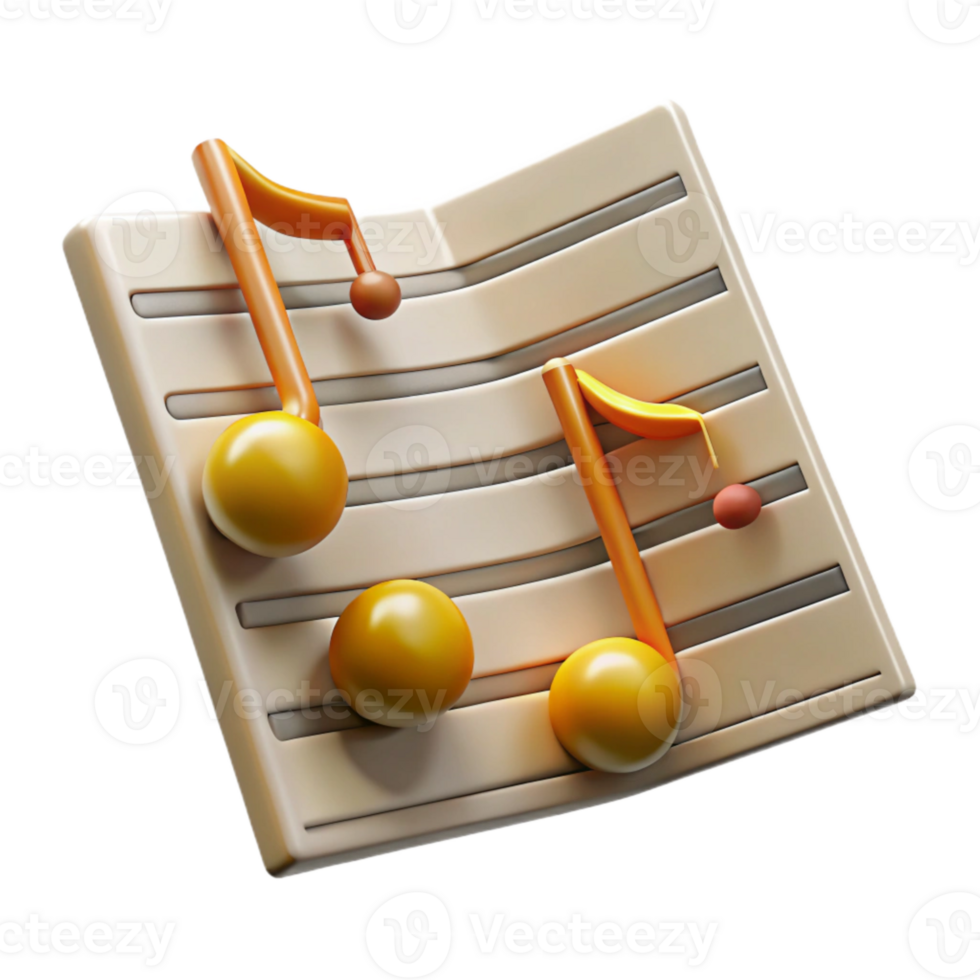 dramatic artistic Music Score Handwritten Notes Isolated Element Transparent Background professional png
