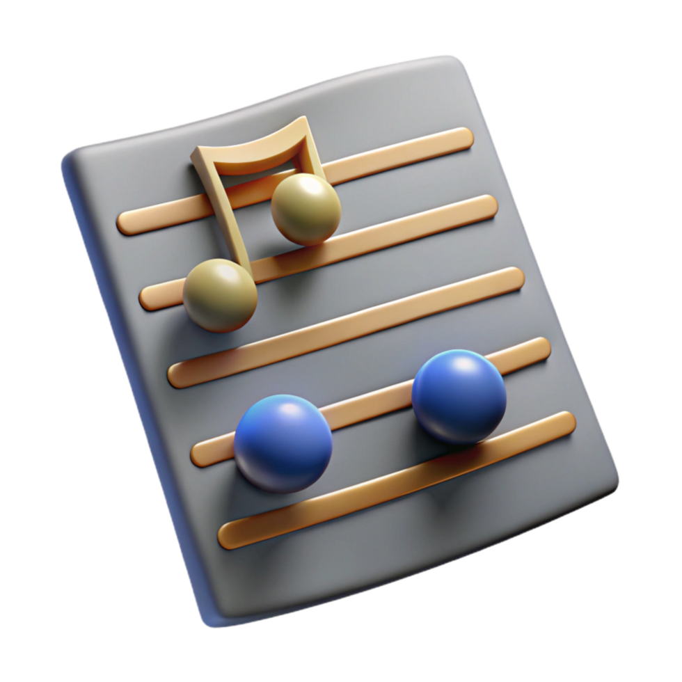 elegant abstract Music Sheet Lines and Spaces Isolated Element Transparent Background detailed png
