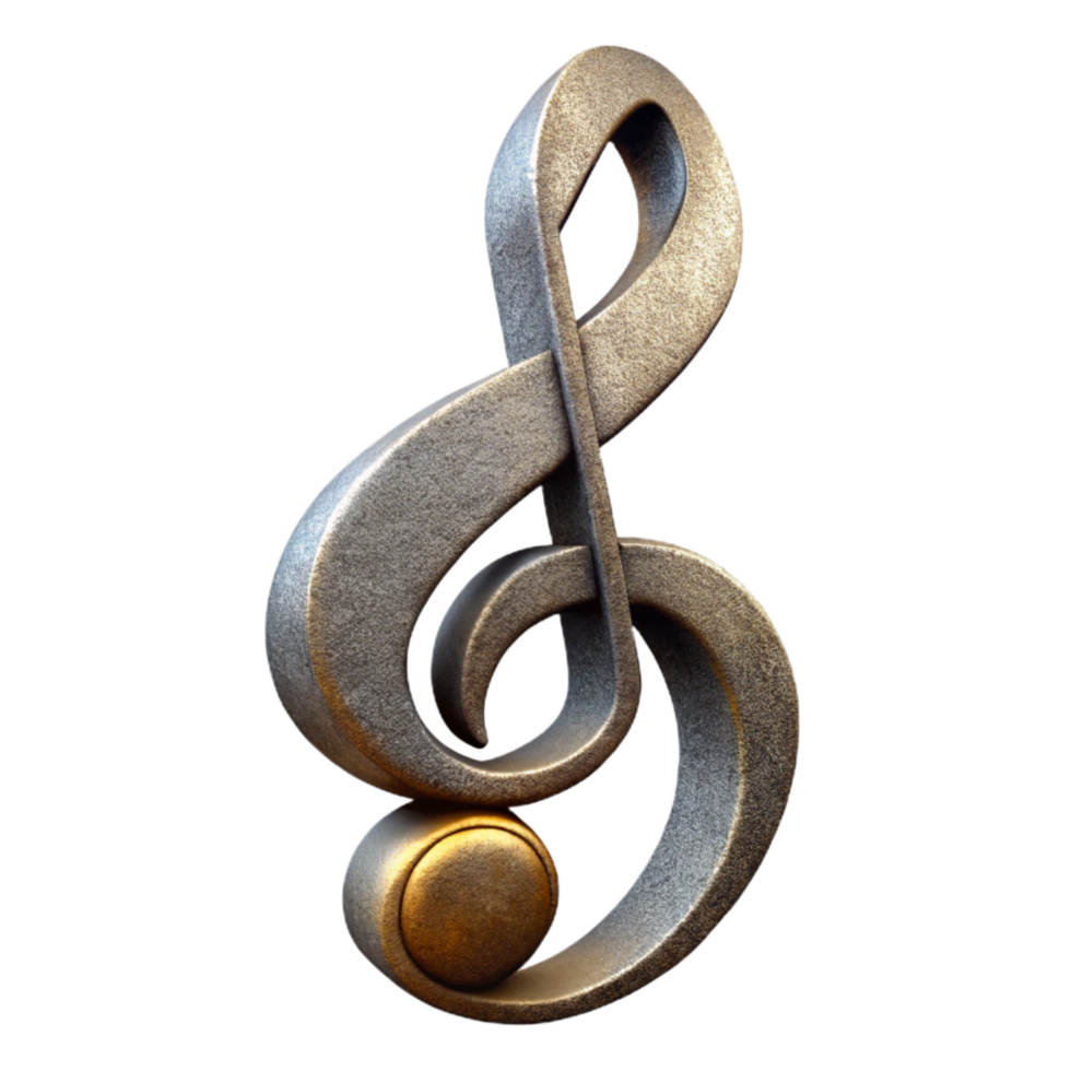 extraordinary creative Music Sheet Treble Clef Close Up on Transparent Background professional png
