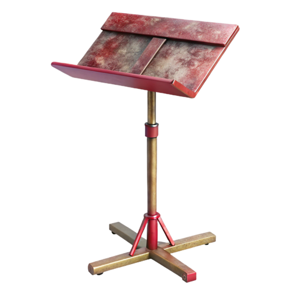 stunning rustic Music Stand Adjustable Height with Base Isolated Cutout Transparent Background genuine png