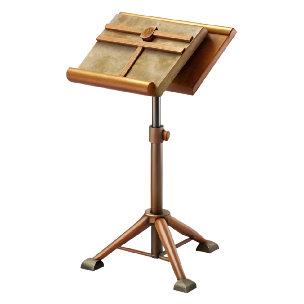 beautiful classic Music Stand Adjustable Height with Base Isolated Cutout Transparent Background high resolution png