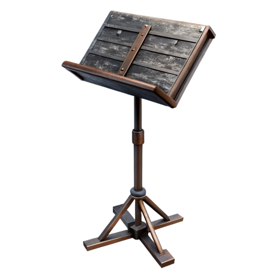 elegant artistic Music Stand Black Metal Isolated Element Transparent Background authentic png