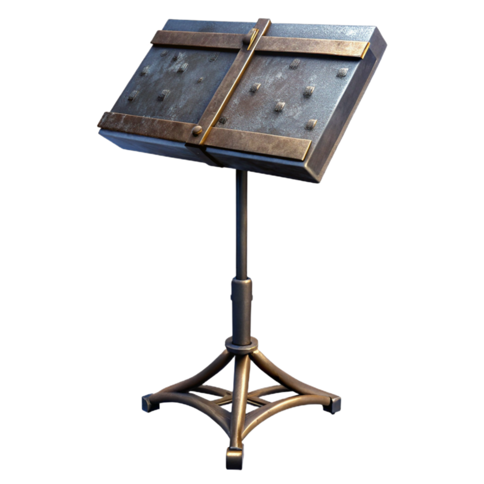 vibrant abstract Music Stand Black Metal Isolated Element Transparent Background original png