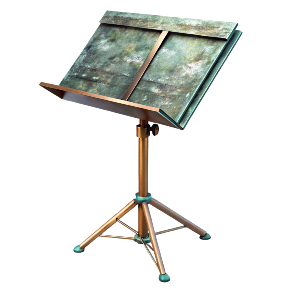 vibrant creative Music Stand Folding Design Metal Frame Transparent Background premium png