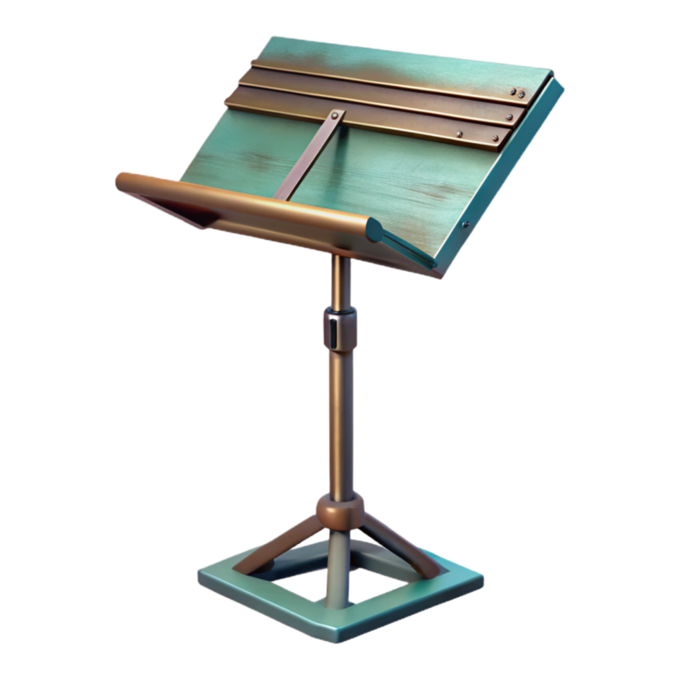 magnificent traditional Music Stand Neck Adjustable Height Isolated Element Transparent Background detailed png