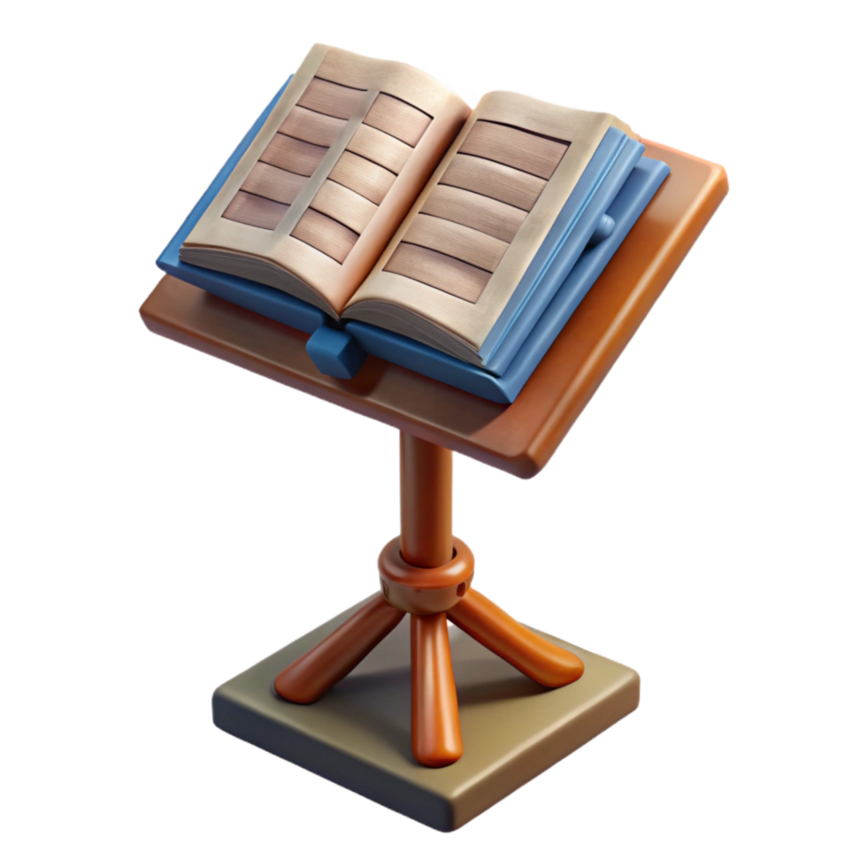 dramatic classic Music Stand Open Book Rest Transparent Background Cutout genuine png
