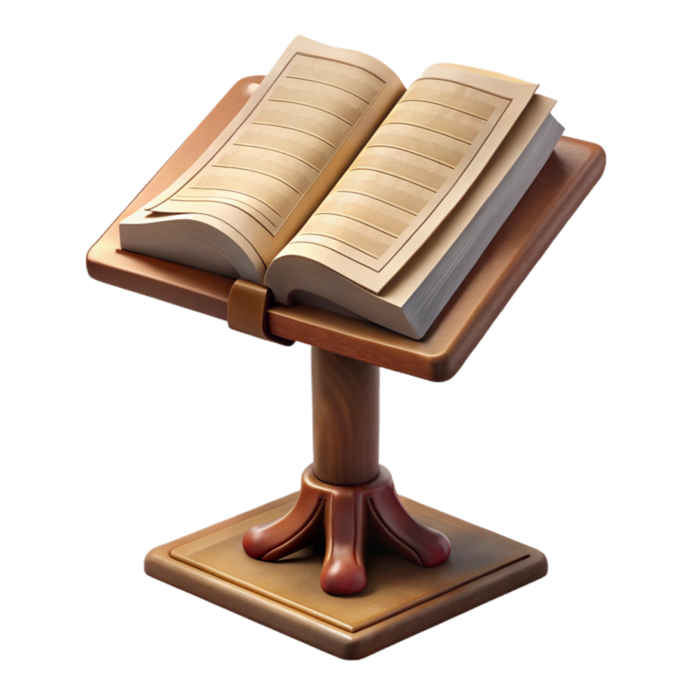 impressive abstract Music Stand Open Book Rest Transparent Background Cutout png