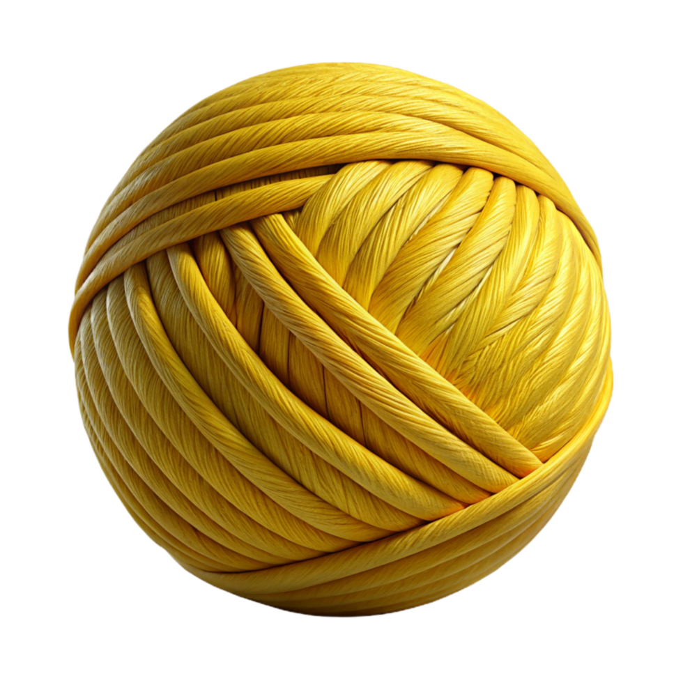 serene traditional Mustard Yellow Yarn Ball Isolated Cutout high quality png