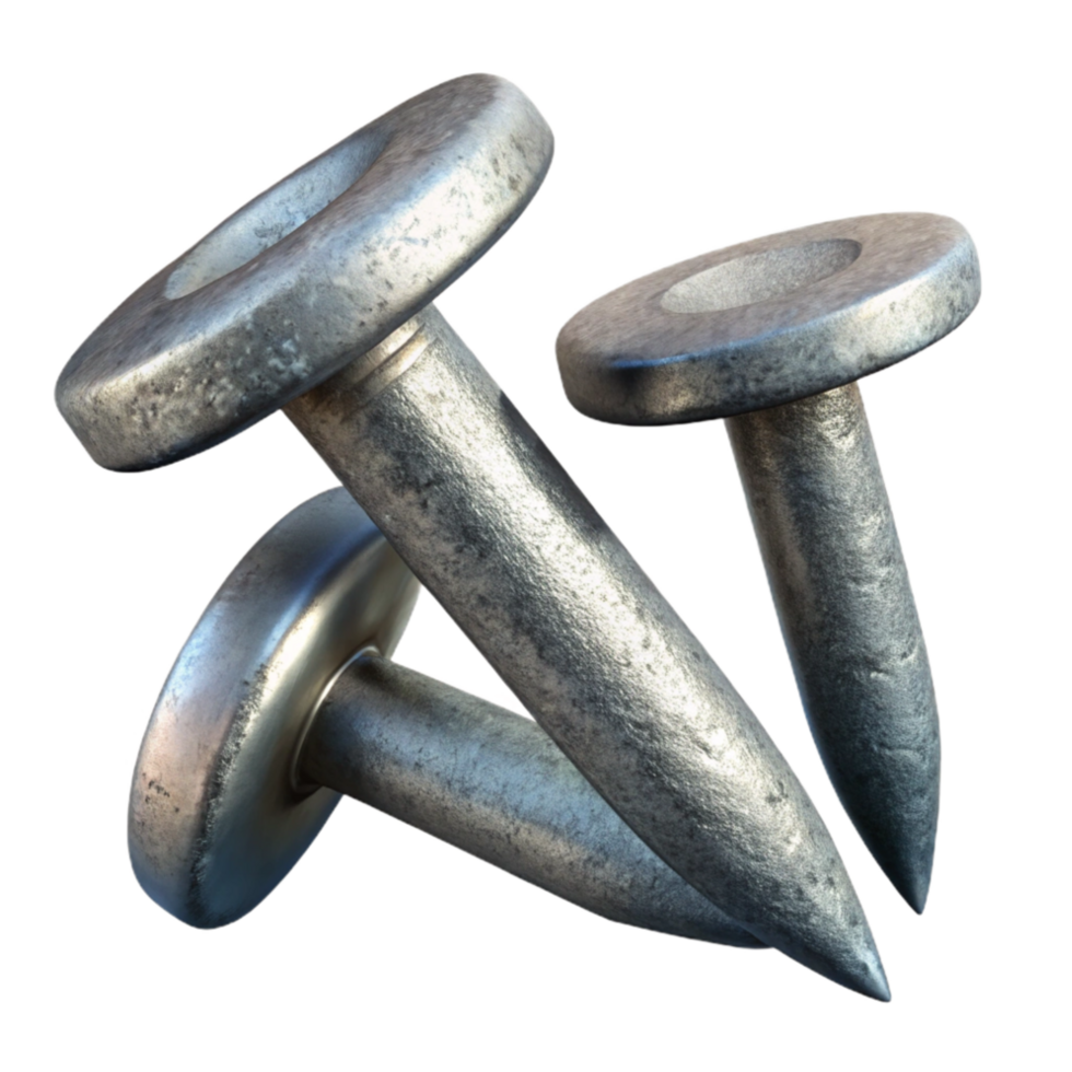 serene minimalist Nails Steel Galvanized Isolated exclusive png