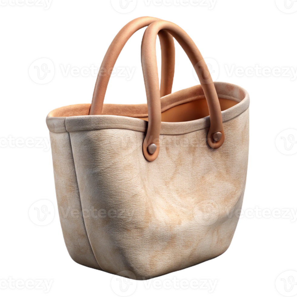 stunning vintage Natural Cotton Tote Bag with Long Handles Isolated premium png