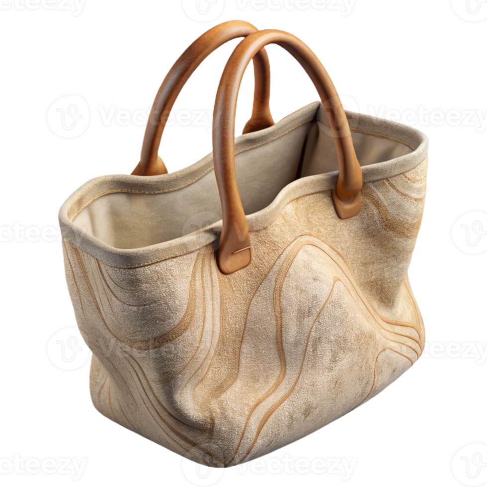 wonderful abstract Natural Cotton Tote Bag with Long Handles Isolated original png