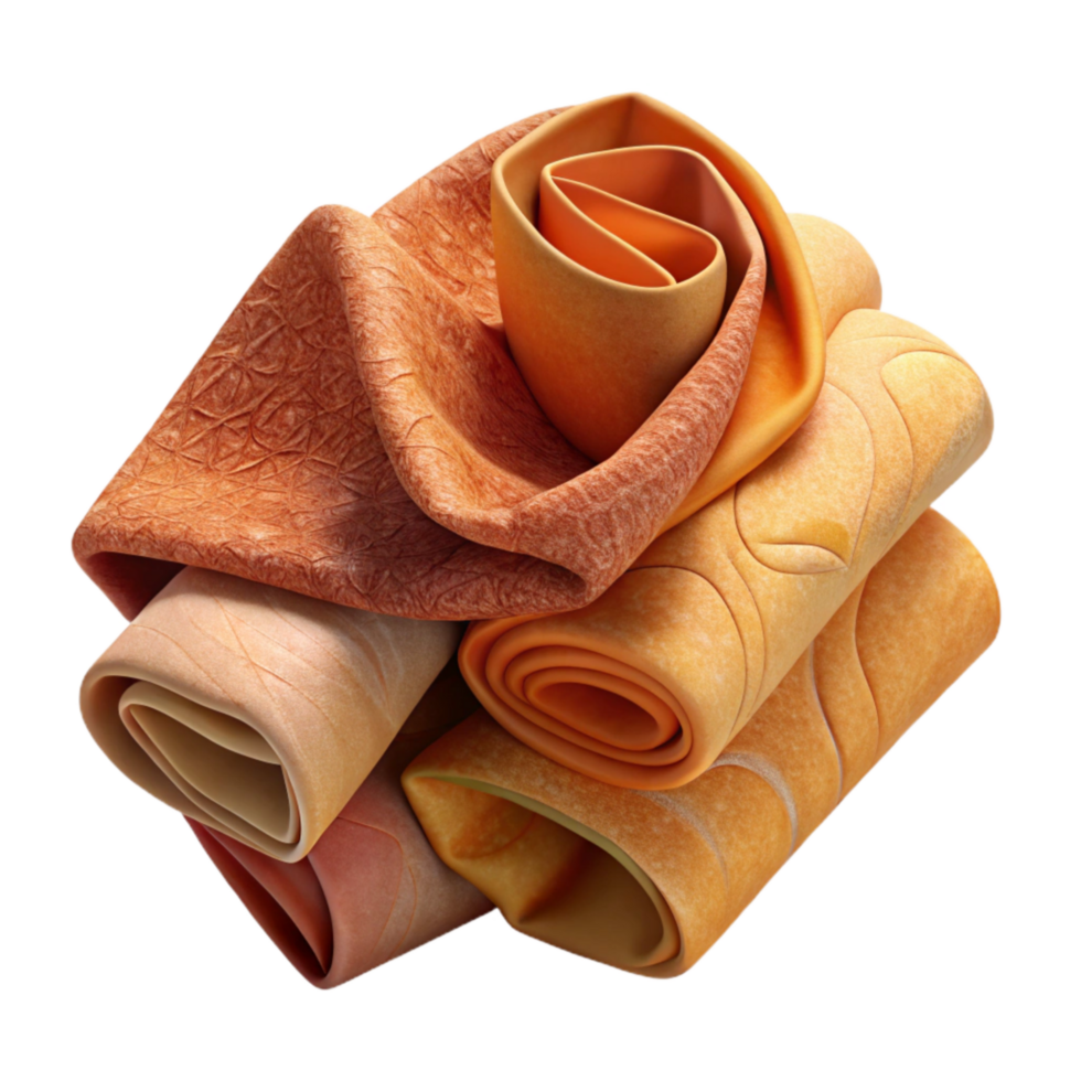 beautiful creative Natural Dye Fabric Scrap Bundle Warm Colors Cutout original png