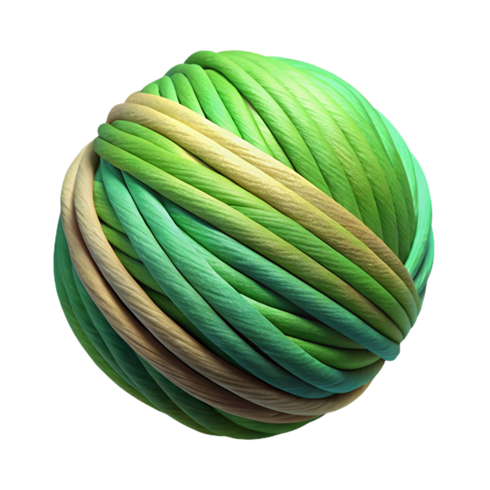 vibrant creative Natural Dye Yarn Skein Green Gradient Cutout high resolution png