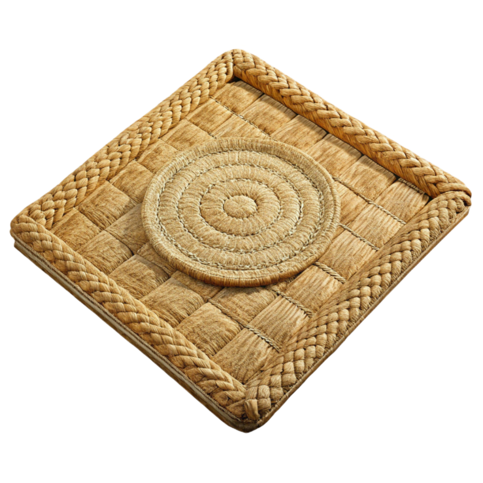 stunning rustic Natural Fiber Rug Woven Pattern Transparent Background png