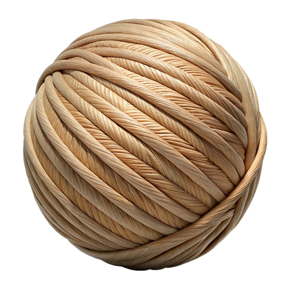 elegant classic Natural Fiber Yarn Ball Beige Cutout exclusive png