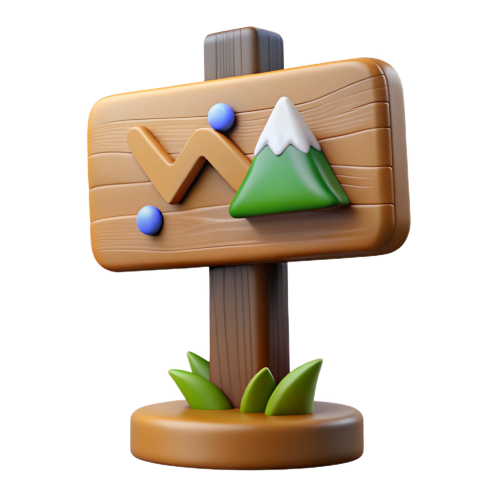 stunning rustic Nature Trail Sign Wooden Post detailed png