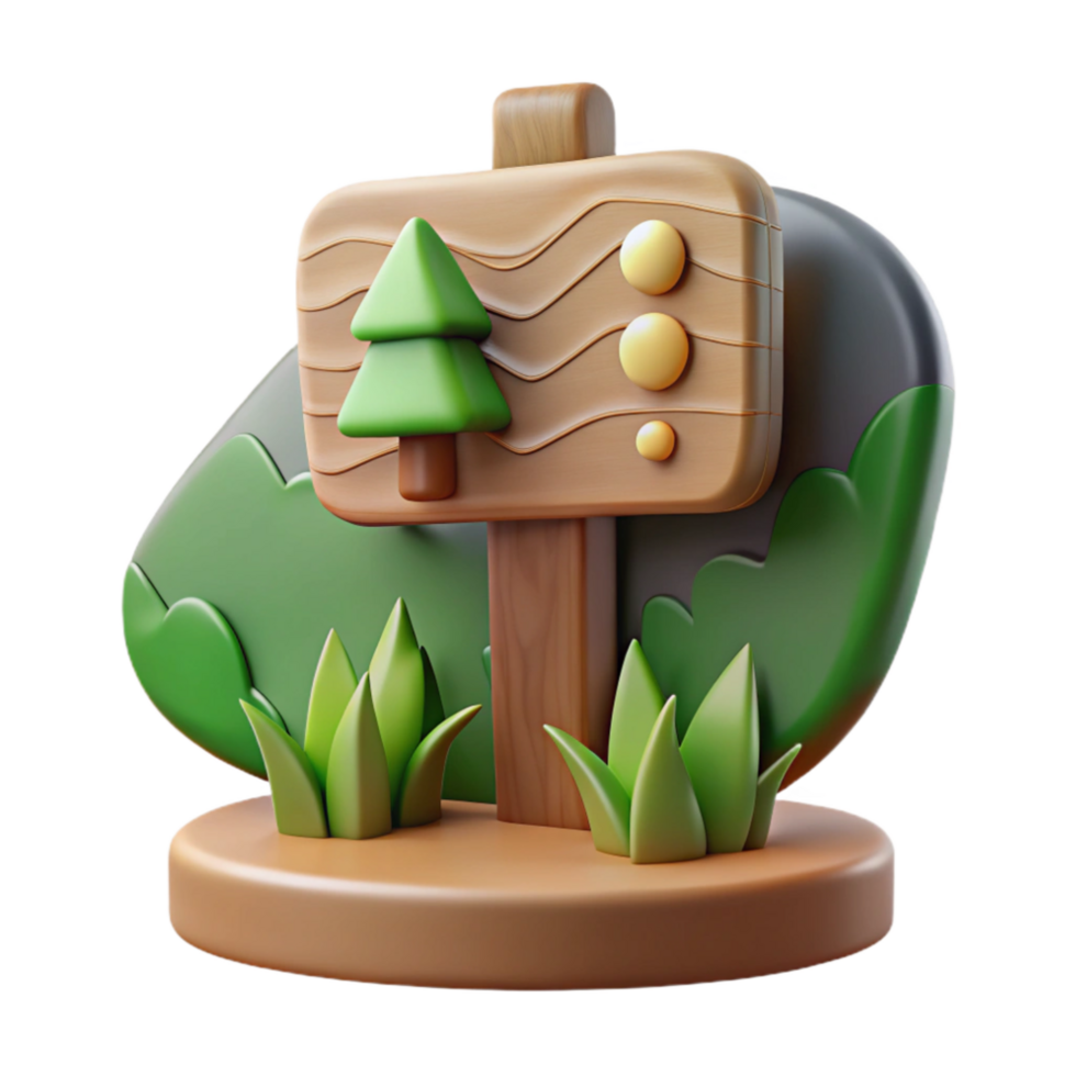 elegant abstract Nature Trail Sign Forest Path Cutout Transparent Background high quality png