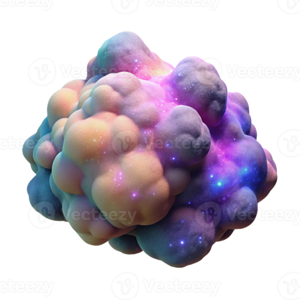 magnificent classic Nebula Cloud with Colorful Gases Cutout on Transparent Background exclusive png