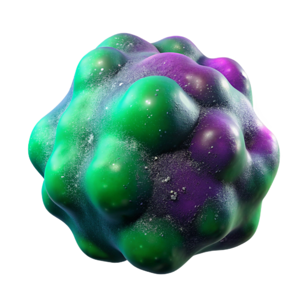 magnificent contemporary Nebula Green and Purple Hues Transparent Background high quality png