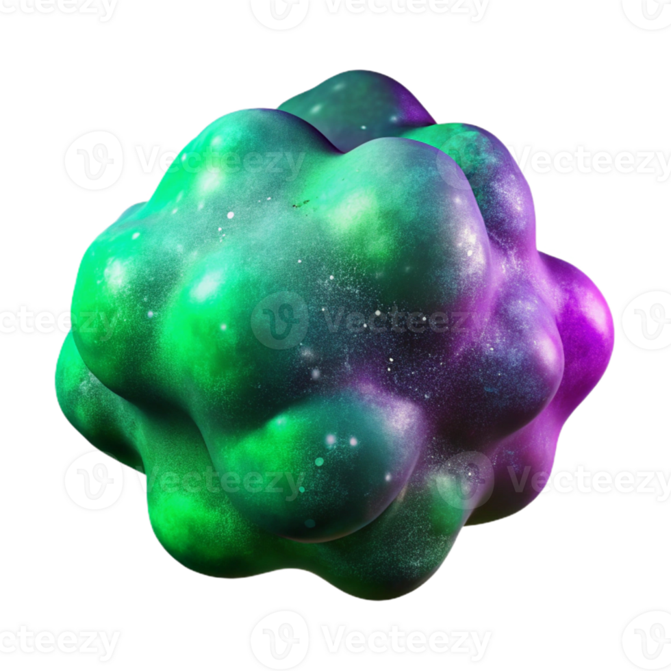 elegant artistic Nebula Green and Purple Hues Transparent Background professional png