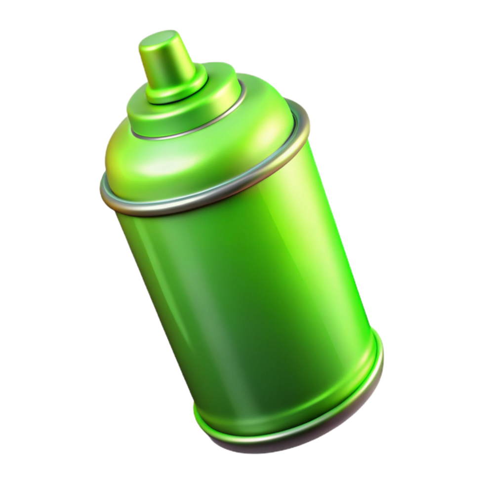 dramatic modern Neon Green Hairspray Can Cutout Transparent Background png