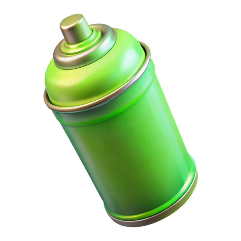 dramatic vintage Neon Green Hairspray Can Cutout Transparent Background original png