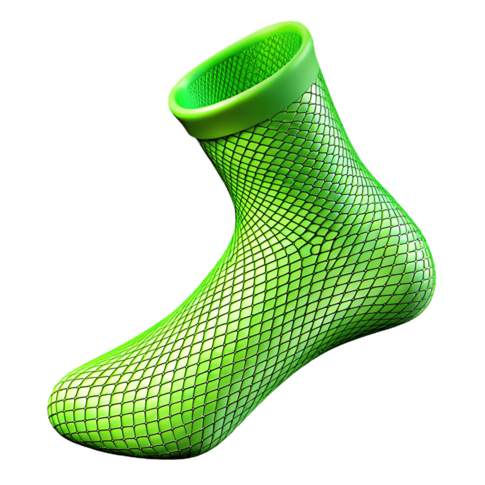 vibrant creative Neon Green Fishnet Stockings Cutout Transparent Background exclusive png