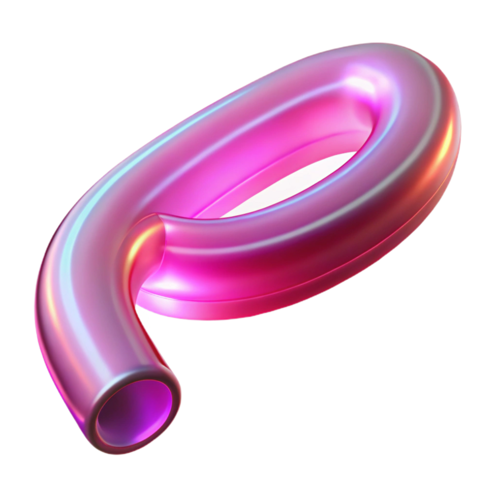 beautiful rustic Neon Light Tube Pink Bent Isolated Transparent Background detailed png
