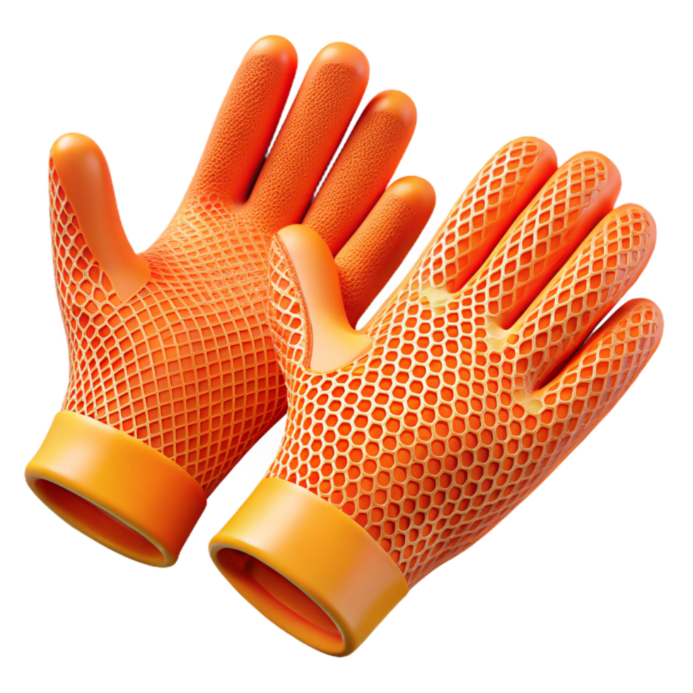 dramatic vintage Neon Orange Fishnet Gloves Cutout Transparent Background high quality png