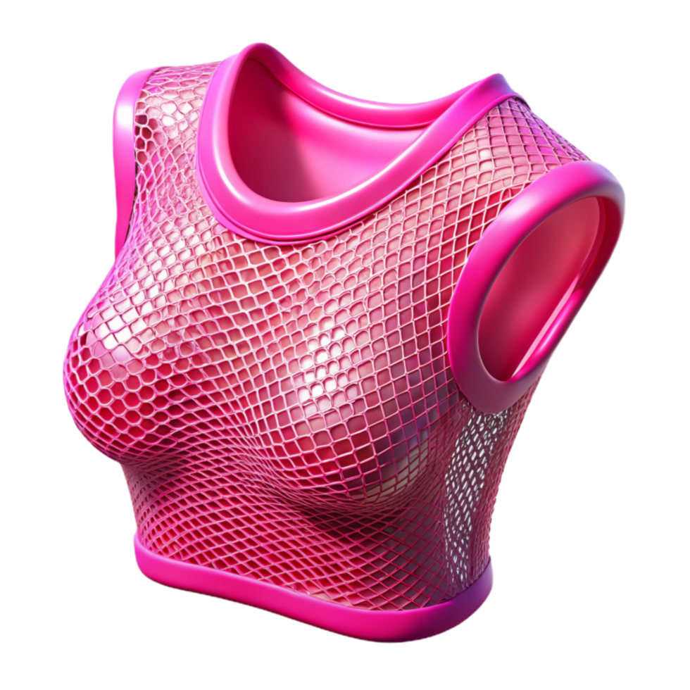 elegant modern Neon Pink Fishnet Top Cutout Transparent Background original png