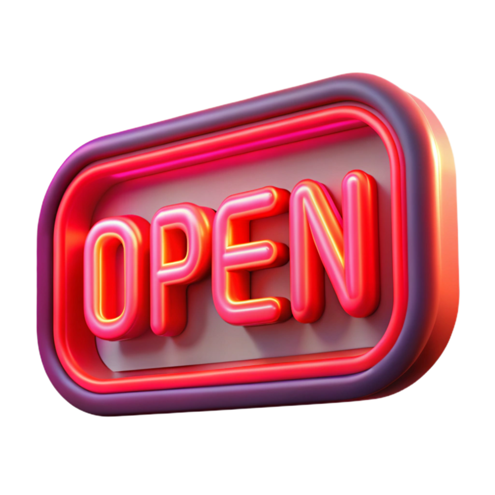 serene rustic Neon Sign Open Sign Red Transparent Background genuine png