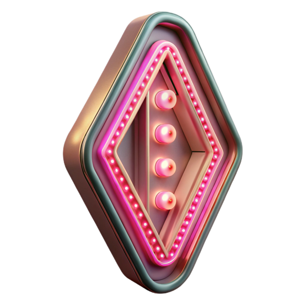 dramatic creative Neon Sign Retro Style Pink Isolated png