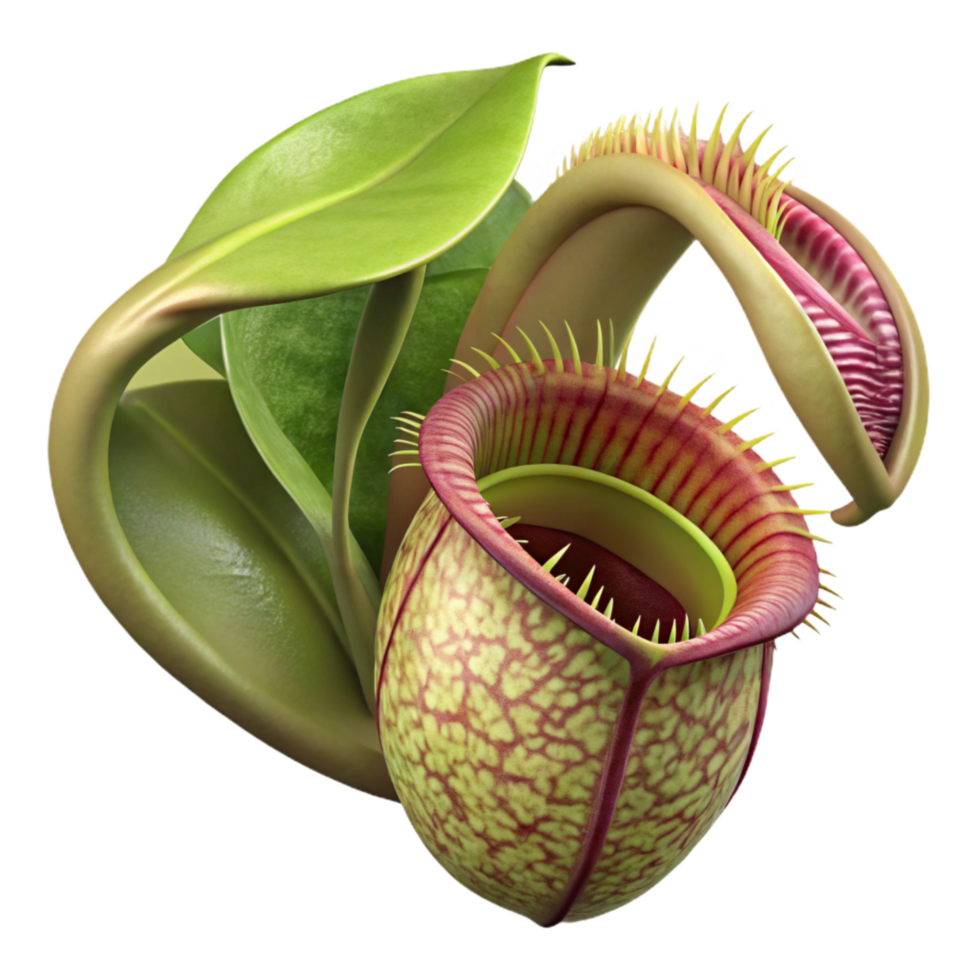 impressive contemporary Nepenthes Bicalcarata Fanged Pitcher Plant Two Fangs Cutout Isolated exclusive png
