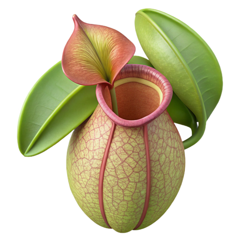 vibrant modern Nepenthes Mirabilis Common Swamp Pitcher Plant Variable Shape Cutout Isolated premium png