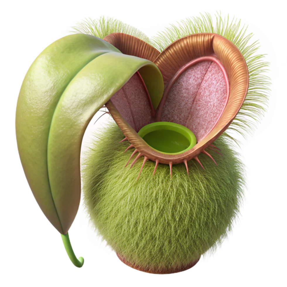 elegant abstract Nepenthes Villosa Villose Pitcher Plant Hairy Peristome Cutout Isolated genuine png