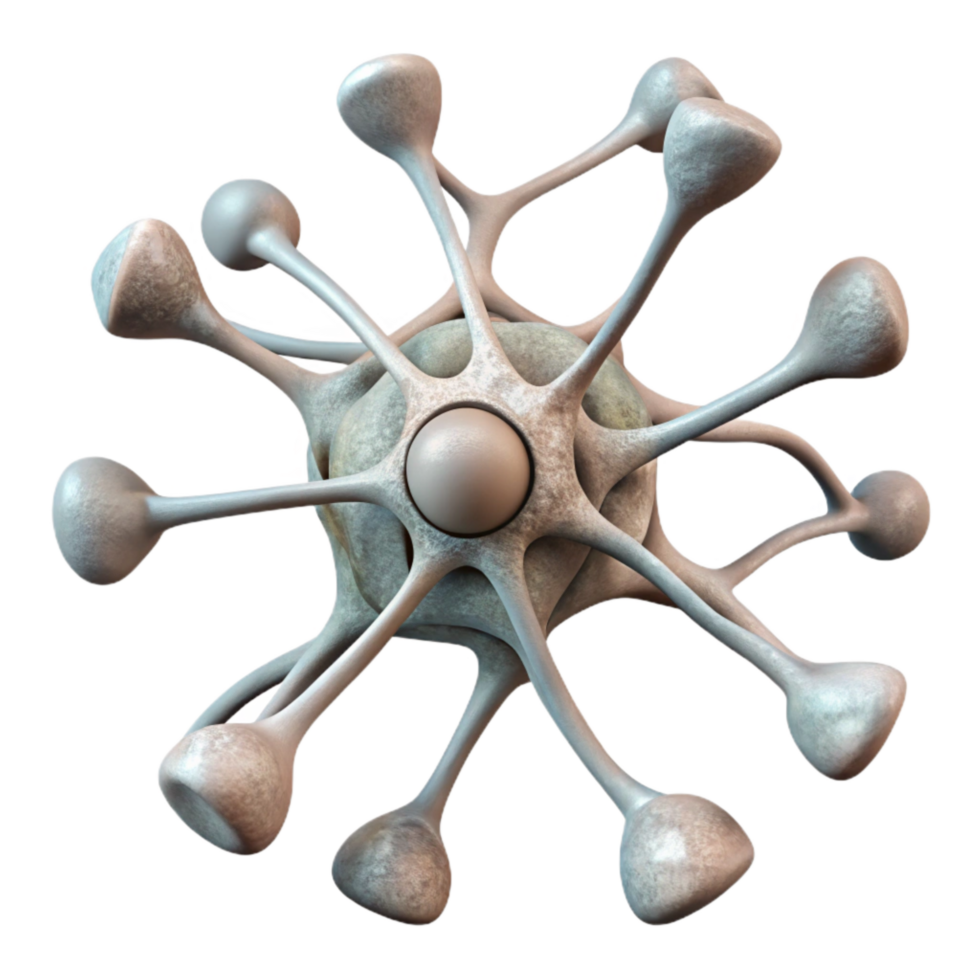vibrant artistic Neuron Network White Background Cutout detailed png