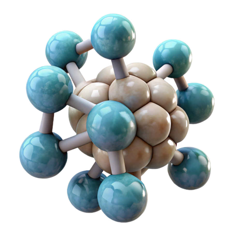 elegant artistic Neurotransmitter Molecules 3d Model Transparent Background high quality png
