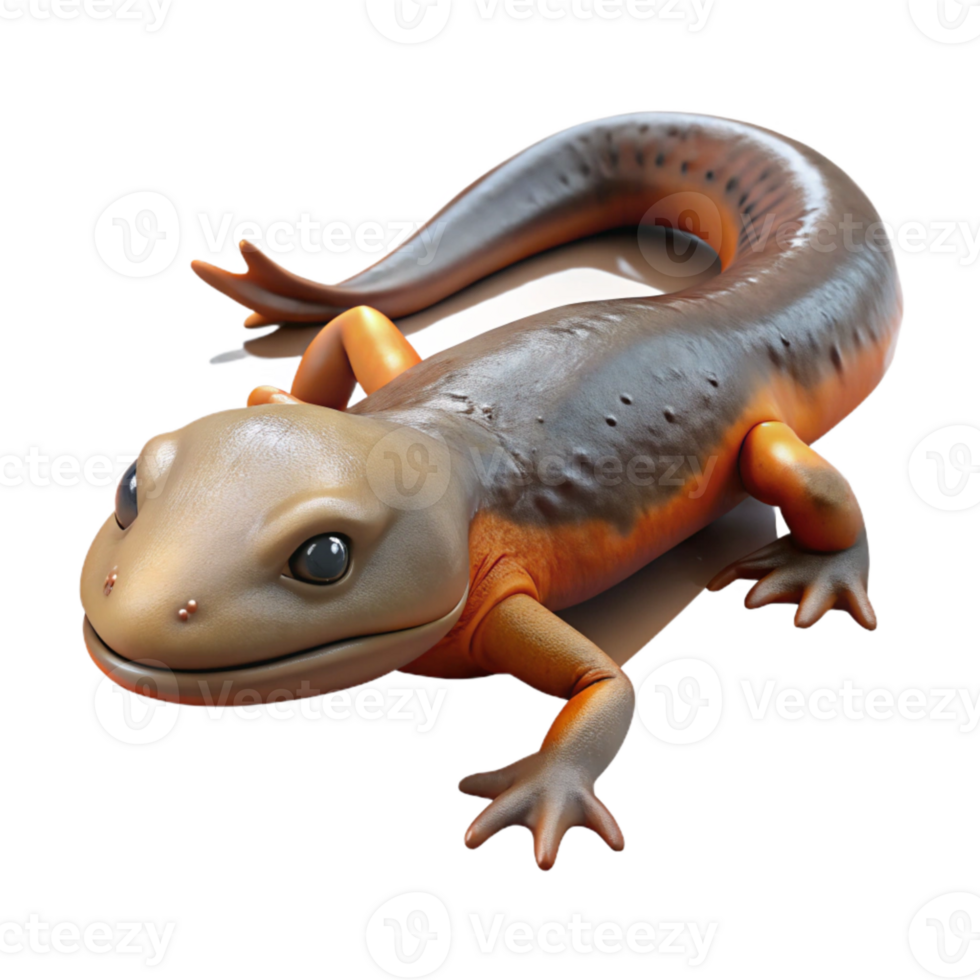 beautiful minimalist Newt Swimming in Pond Isolated png