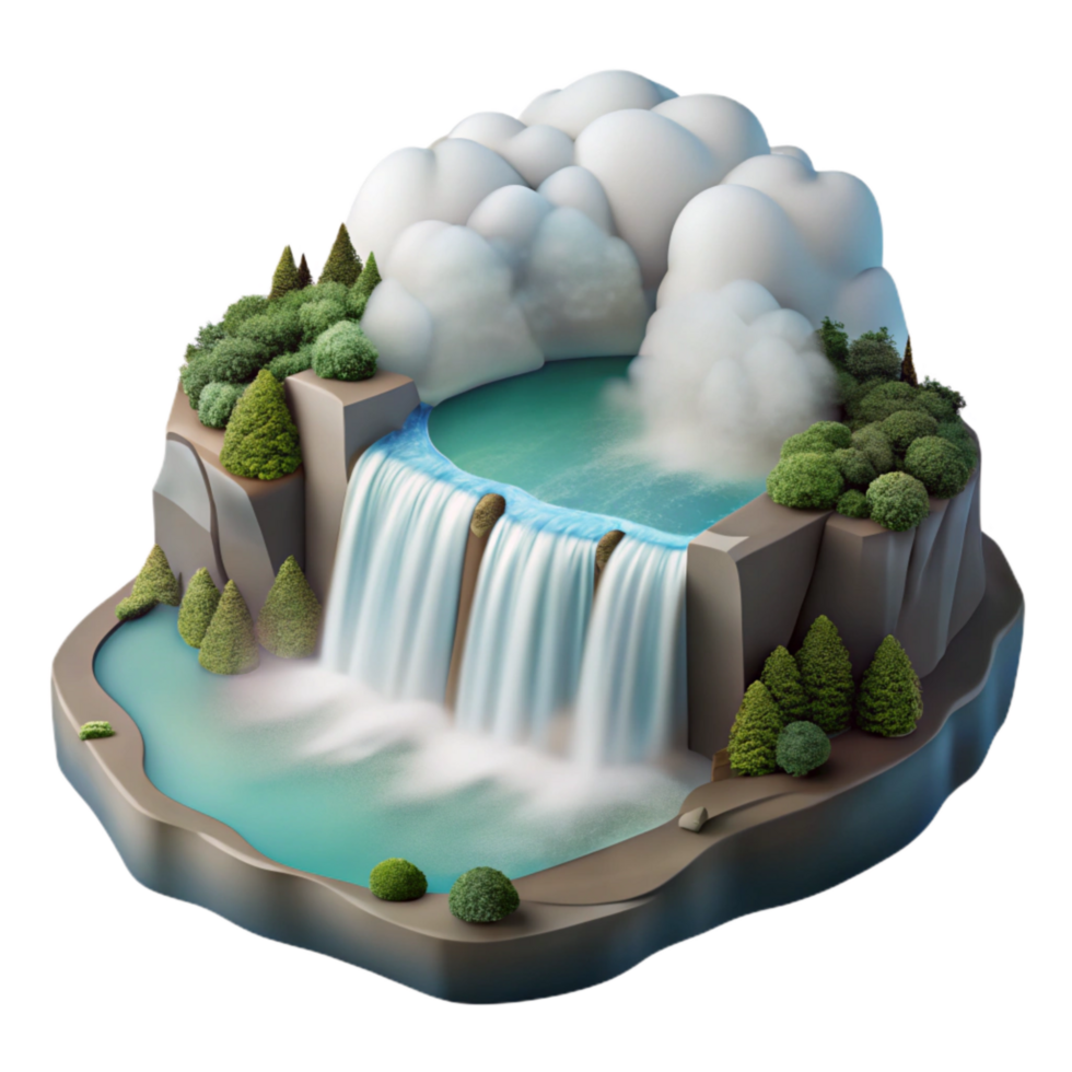 beautiful rustic Niagara Falls Horseshoe Falls Mist and Spray Cutout high quality png
